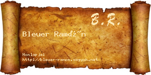Bleuer Ramón névjegykártya